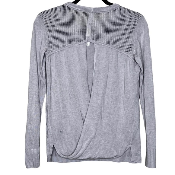 Lululemon Womens 4 Back To Balance Sweater Iced Iris Lightweight Open Back Shirt - Picture 2 of 10